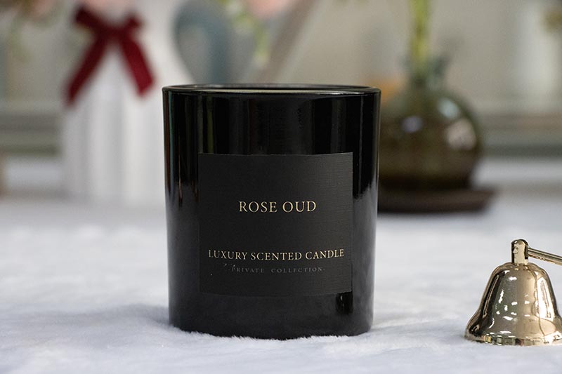 Luxury Matte Black Scented Candle in Glass Jar