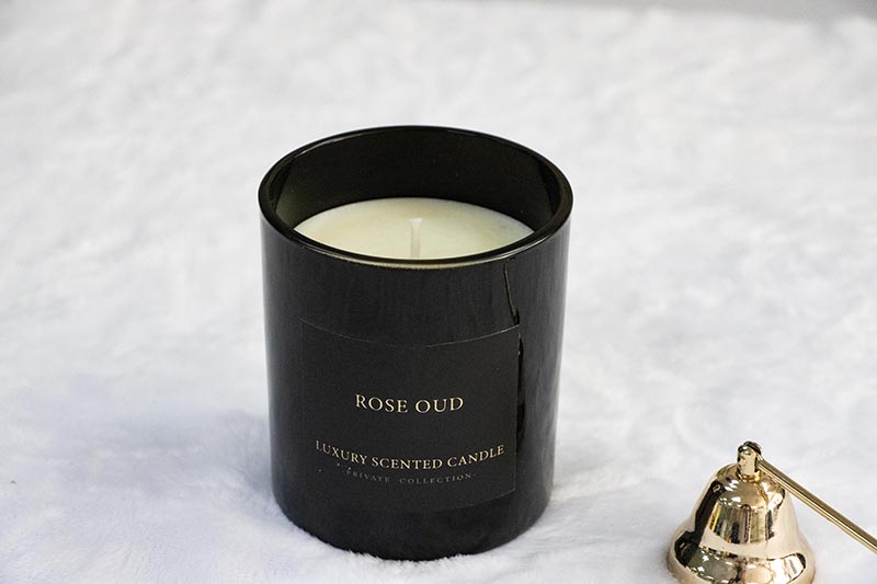 Luxury Matte Black Scented Candle in Glass Jar