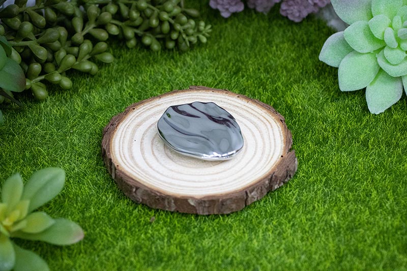 Elegant Shell-Inspired Solid Perfume in Silver Metal