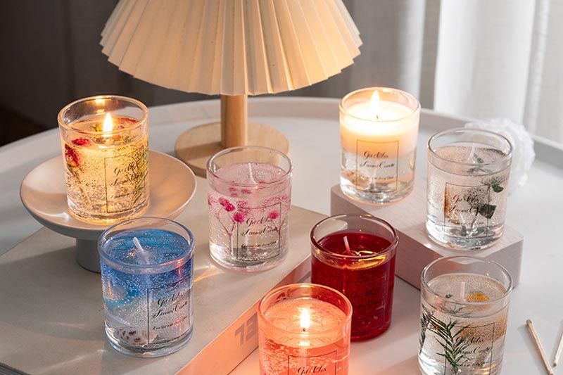 Real Flower Jelly Wax Scented Candle for Home Decor