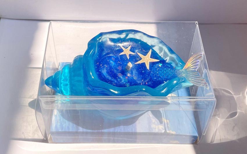 Ocean Blue Conch Scented Candle &ndash; Coastal Breeze Vibes