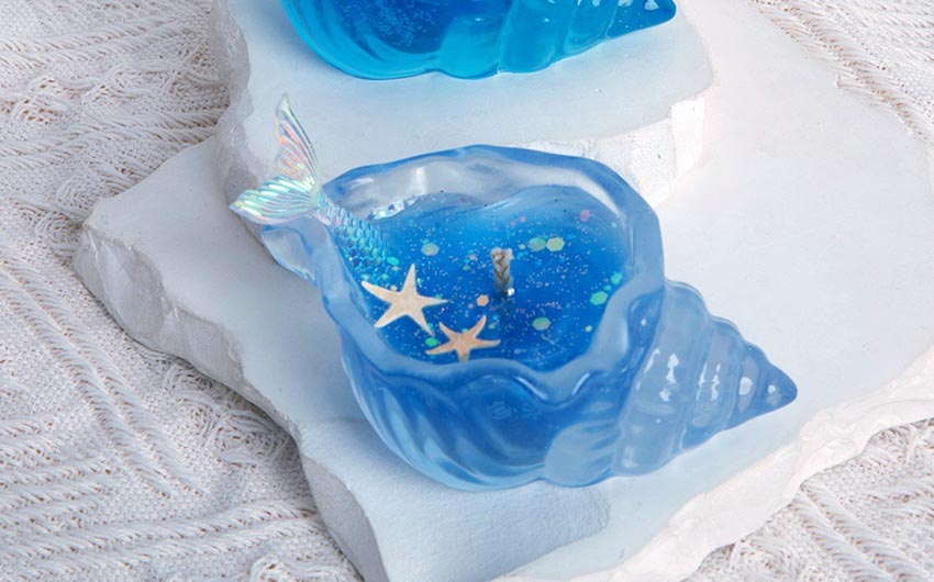Ocean Blue Conch Scented Candle &ndash; Coastal Breeze Vibes