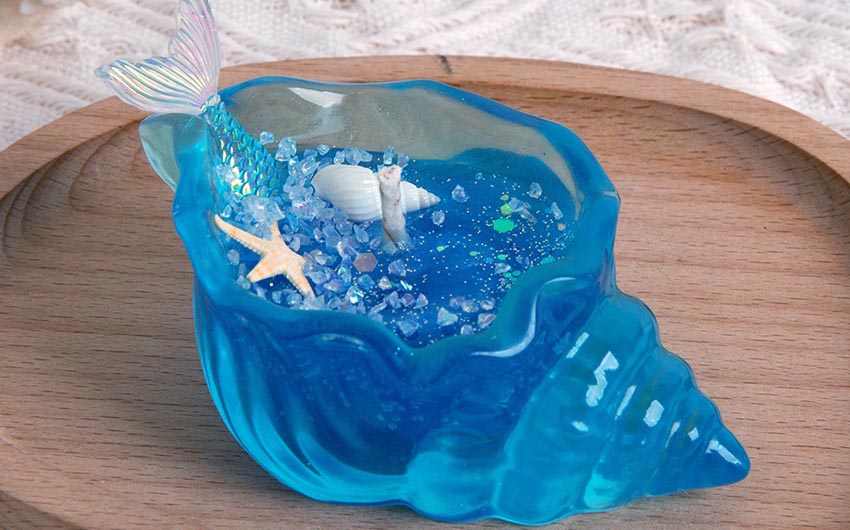 Ocean Blue Conch Scented Candle &ndash; Coastal Breeze Vibes
