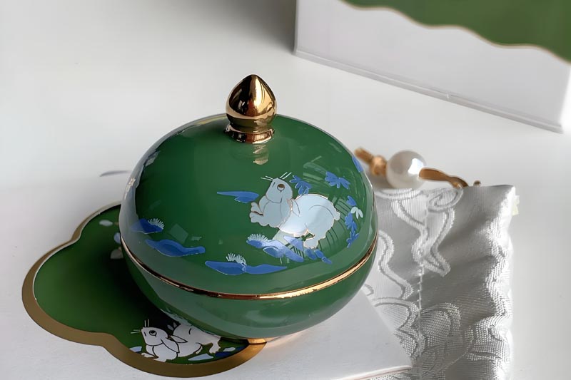 Luxury Solid Perfume in a Gilded Ceramic Keepsake Jar