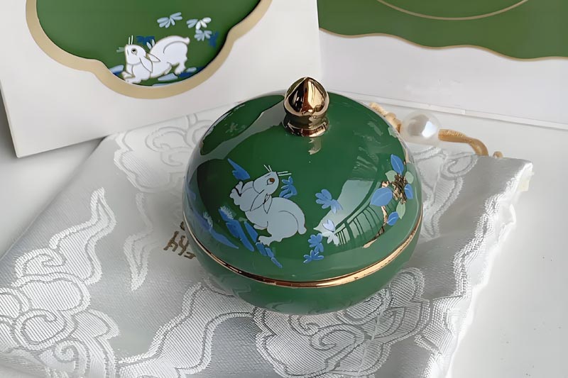 Luxury Solid Perfume in a Gilded Ceramic Keepsake Jar