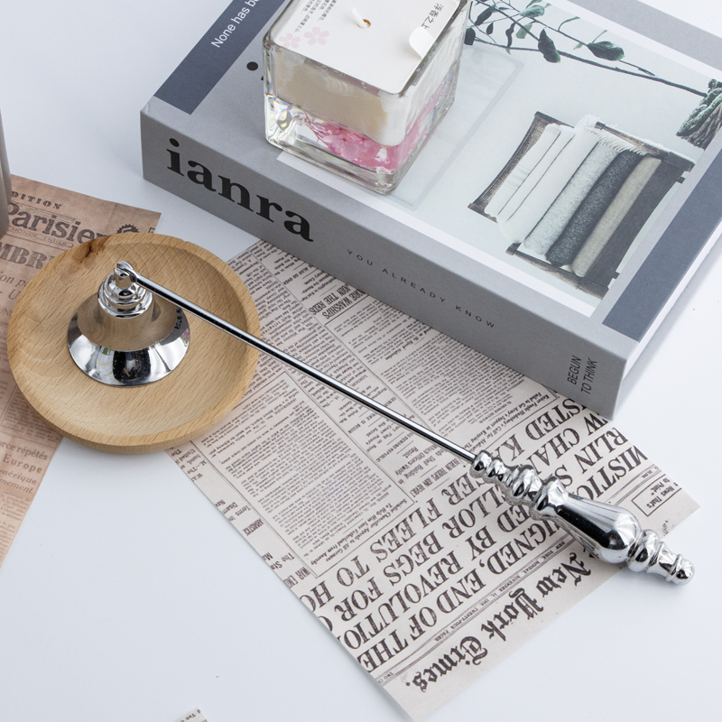Elegant Silver Metal Candle Snuffer for a Refined Touch