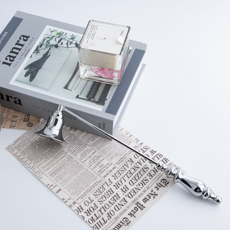 Elegant Silver Metal Candle Snuffer for a Refined Touch