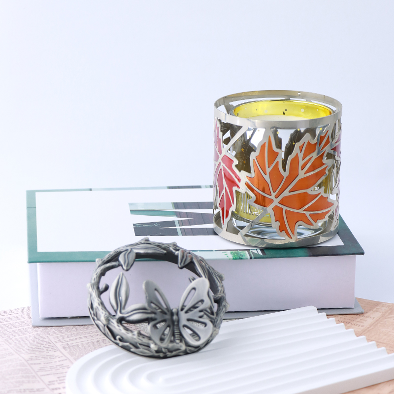 Vintage Carved Candle Lid with Butterfly & Floral Design