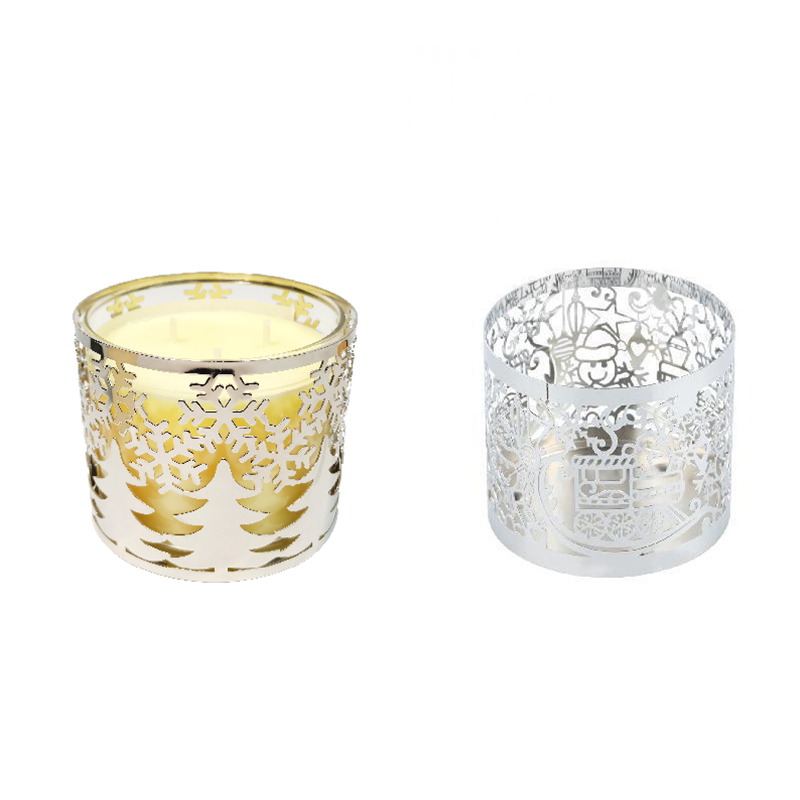 Christmas-Themed Metal Candle Holders for Festive Decor