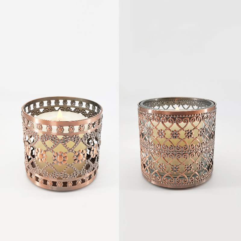 Collection of Metal Candle Holders with Heart & Love Cutouts